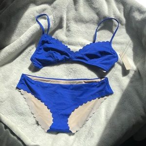 Blue Scalloped Bikini